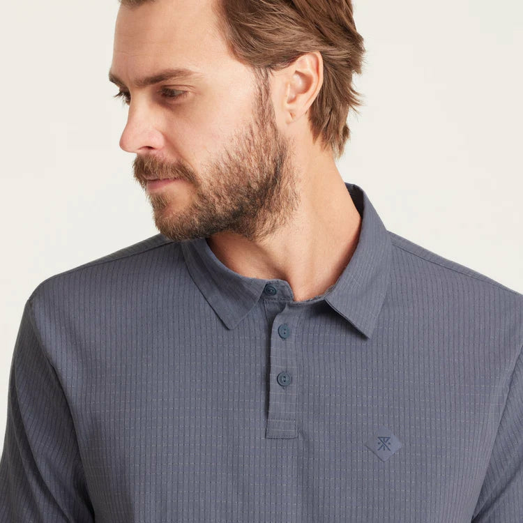 Bless Up Breathable Stretch Polo Shirt in Slate