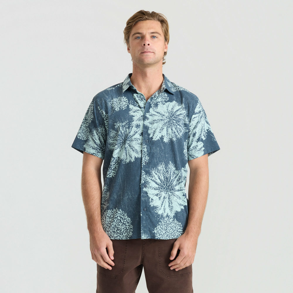 Bless Up Button Up Shirt in Navy Pukpulko