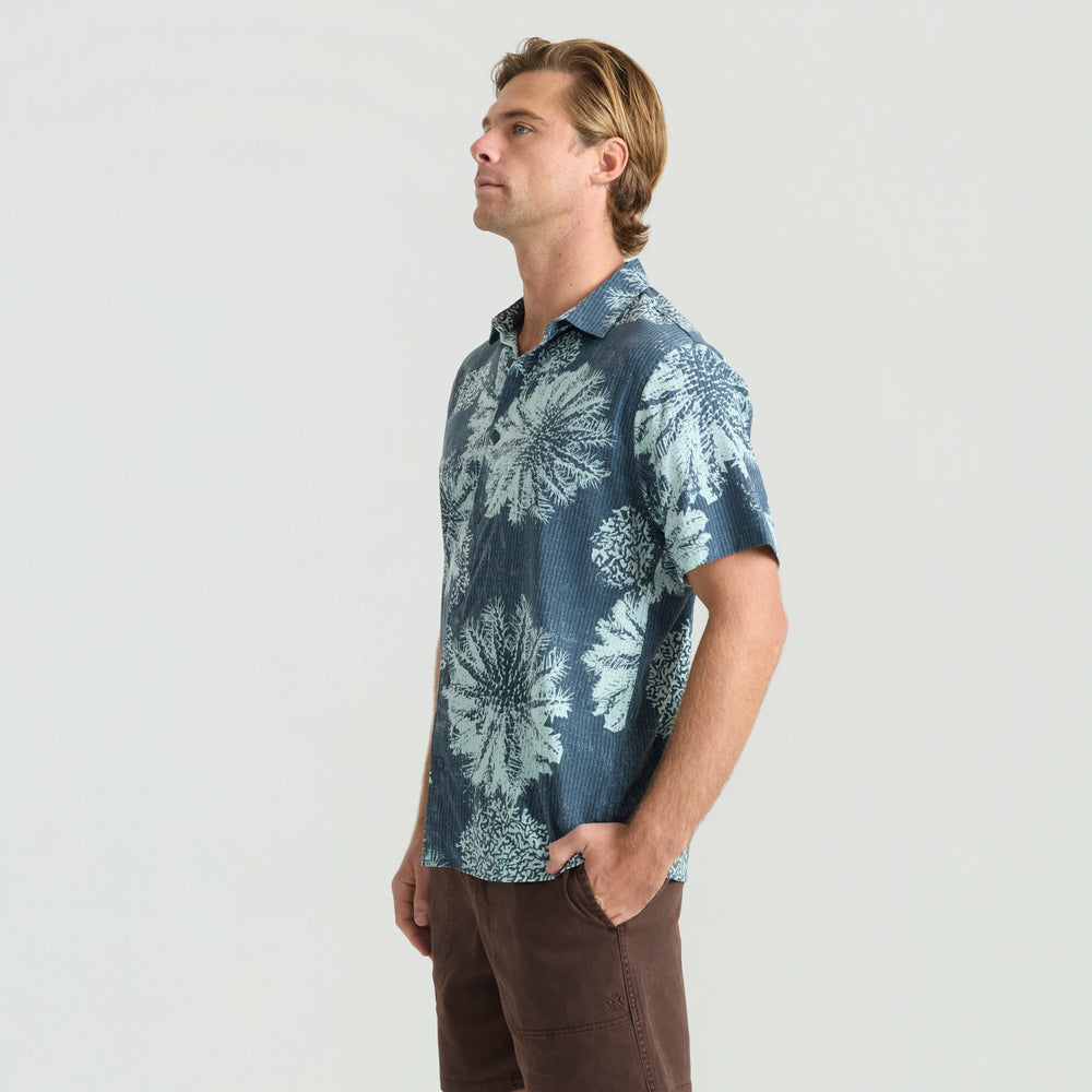 Bless Up Button Up Shirt in Navy Pukpulko