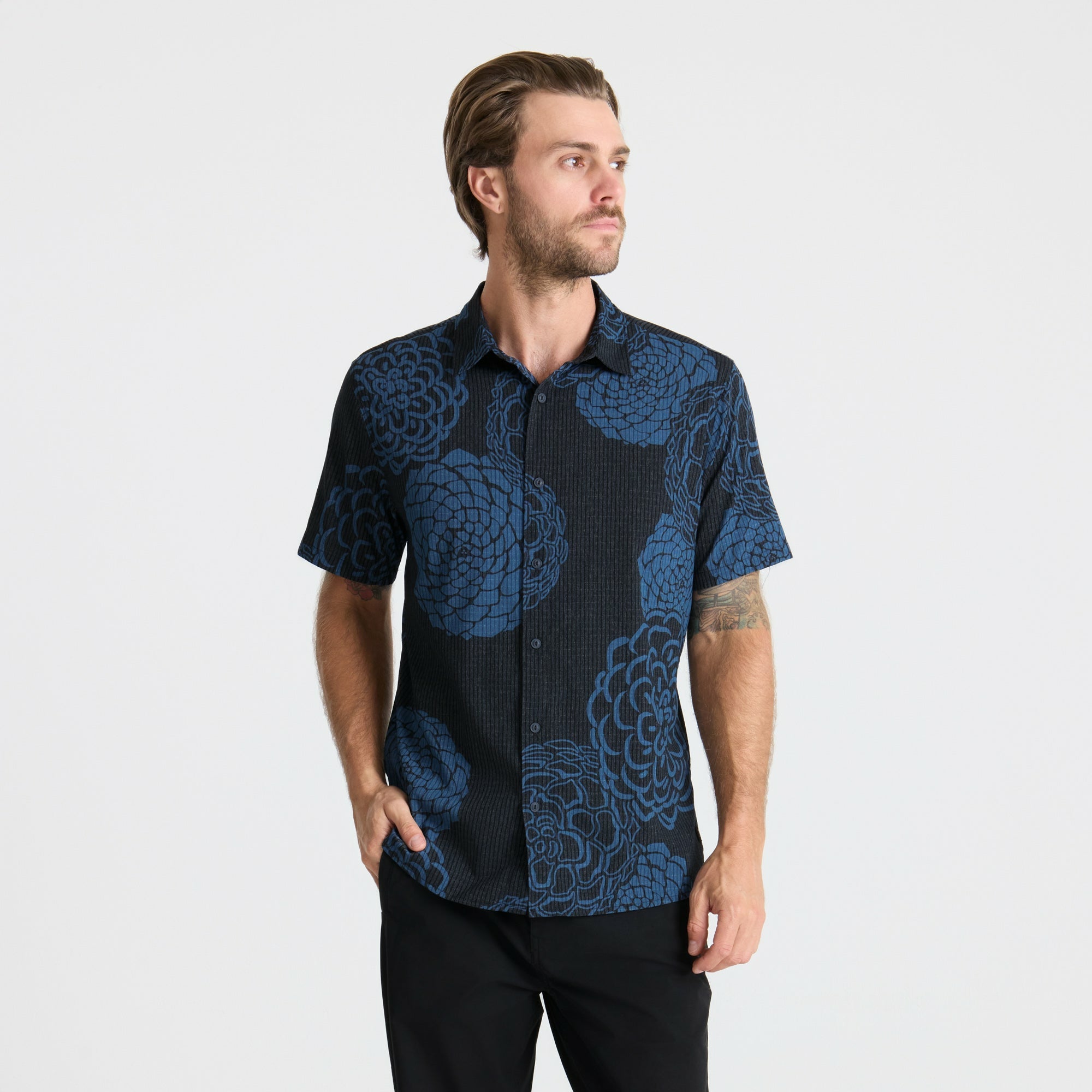 Bless Up Breathable Stretch Shirt in Dark Navy