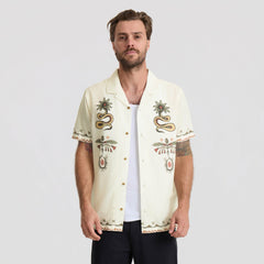 Gonzo Short Sleeve Button Up Shirt in Unbleached