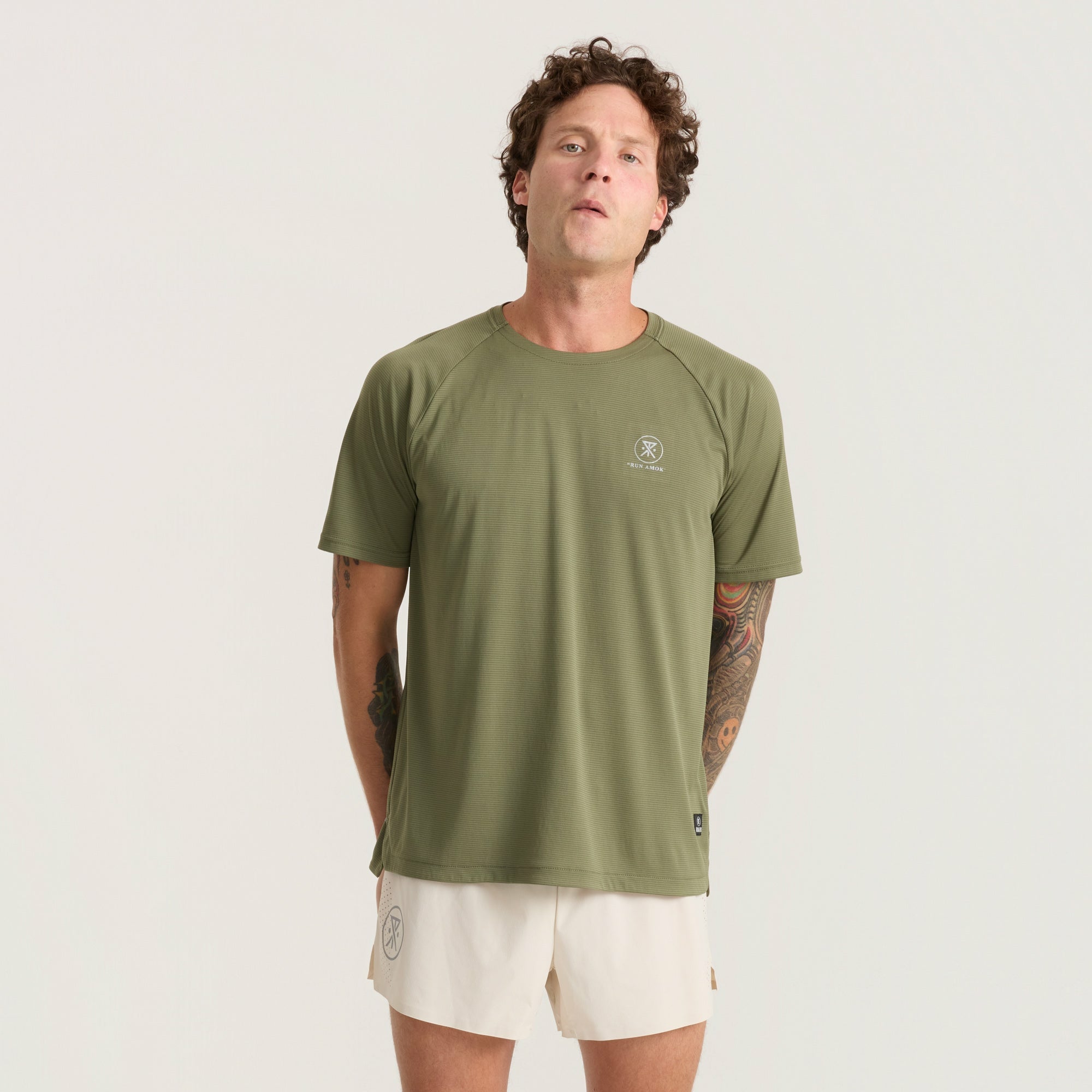 Alta Elite Trail Short Sleeve Tee in Light Military