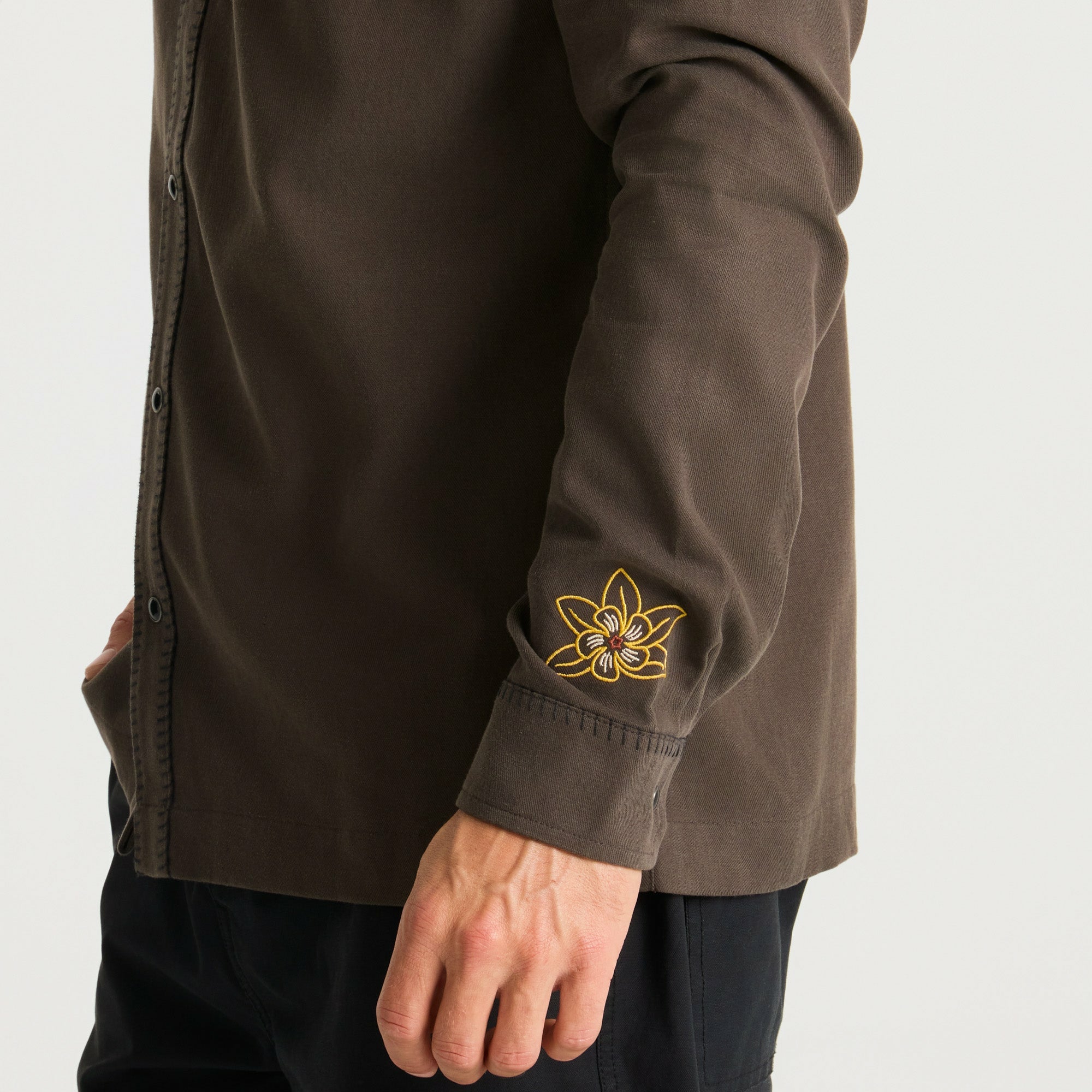 On the Range Long Sleeve Button Up Shirt in Dark Brown
