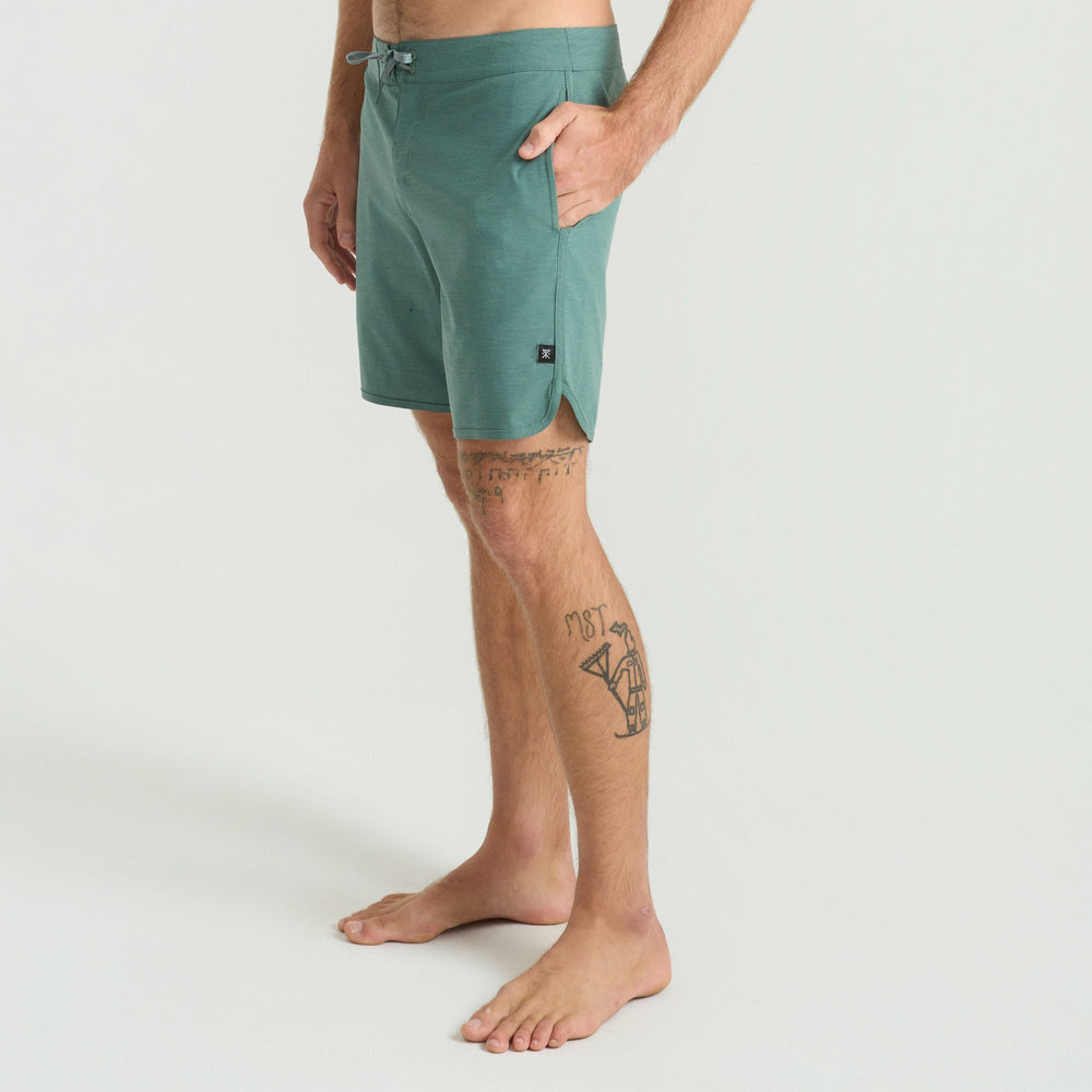 Chiller Scallop Boardshorts in Slate Green