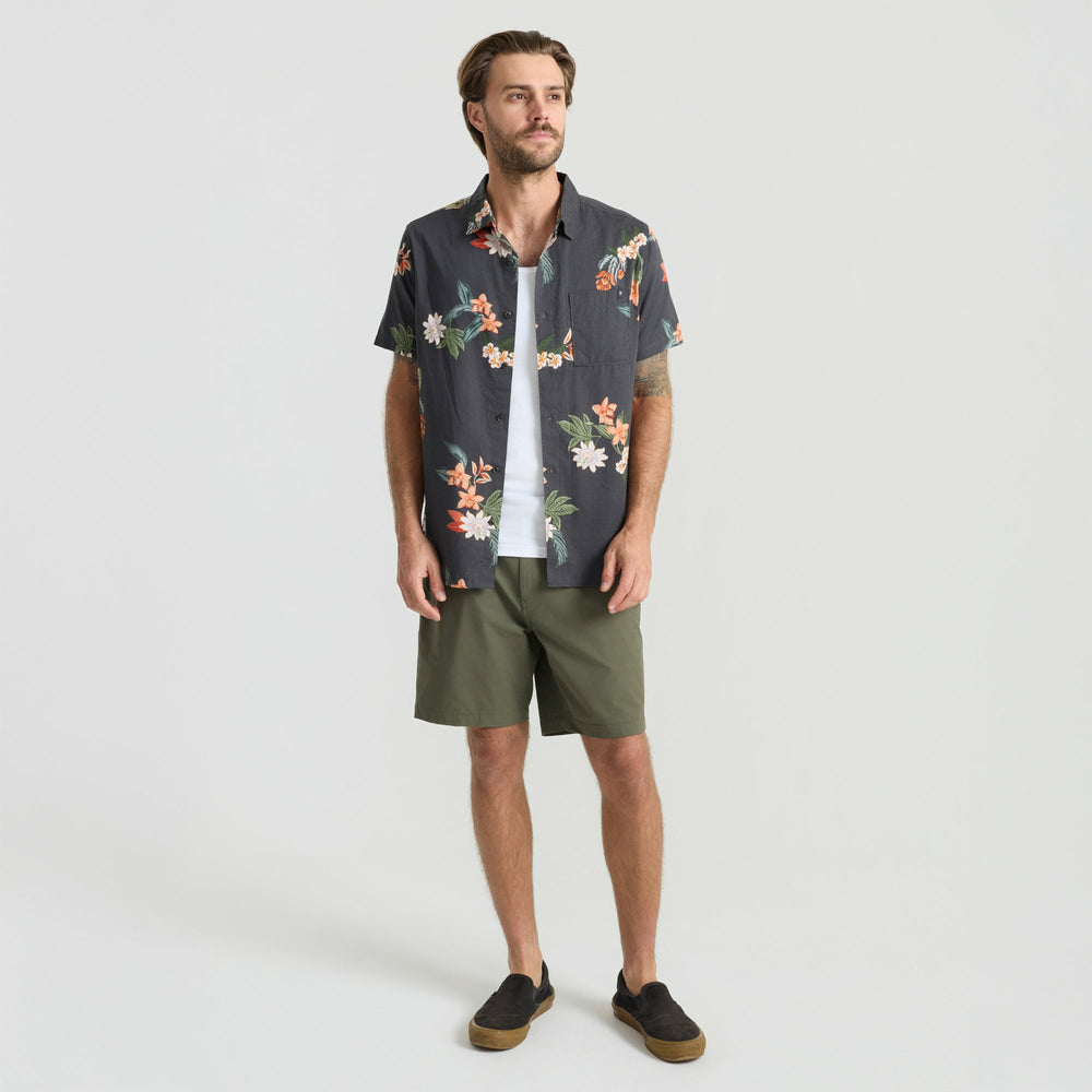 Journey Short Sleeve Button Up Shirt in Ivory