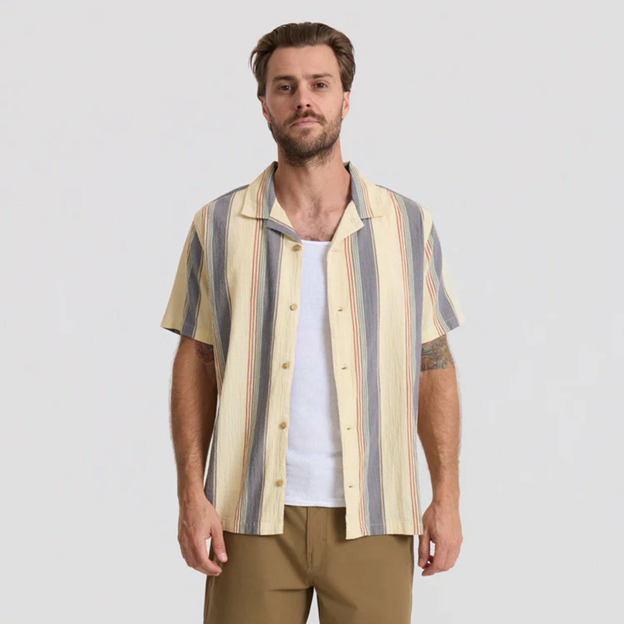 Gonzo Short Sleeve Button Up Shirt in Ivory