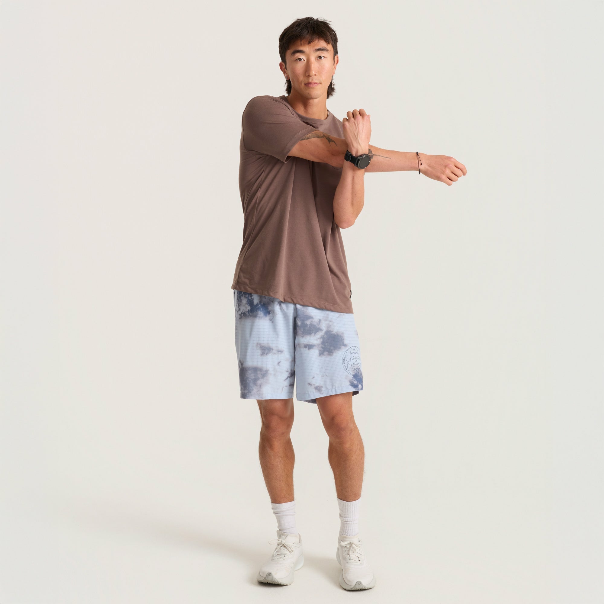 Mathis Active Short Sleeve Tee in Faded Brown