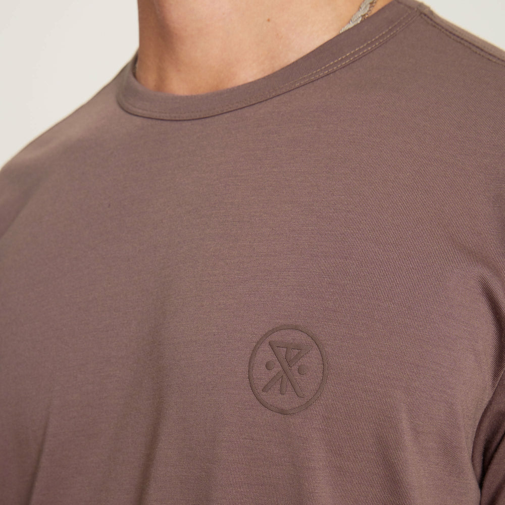 Mathis Active Short Sleeve Tee in Faded Brown