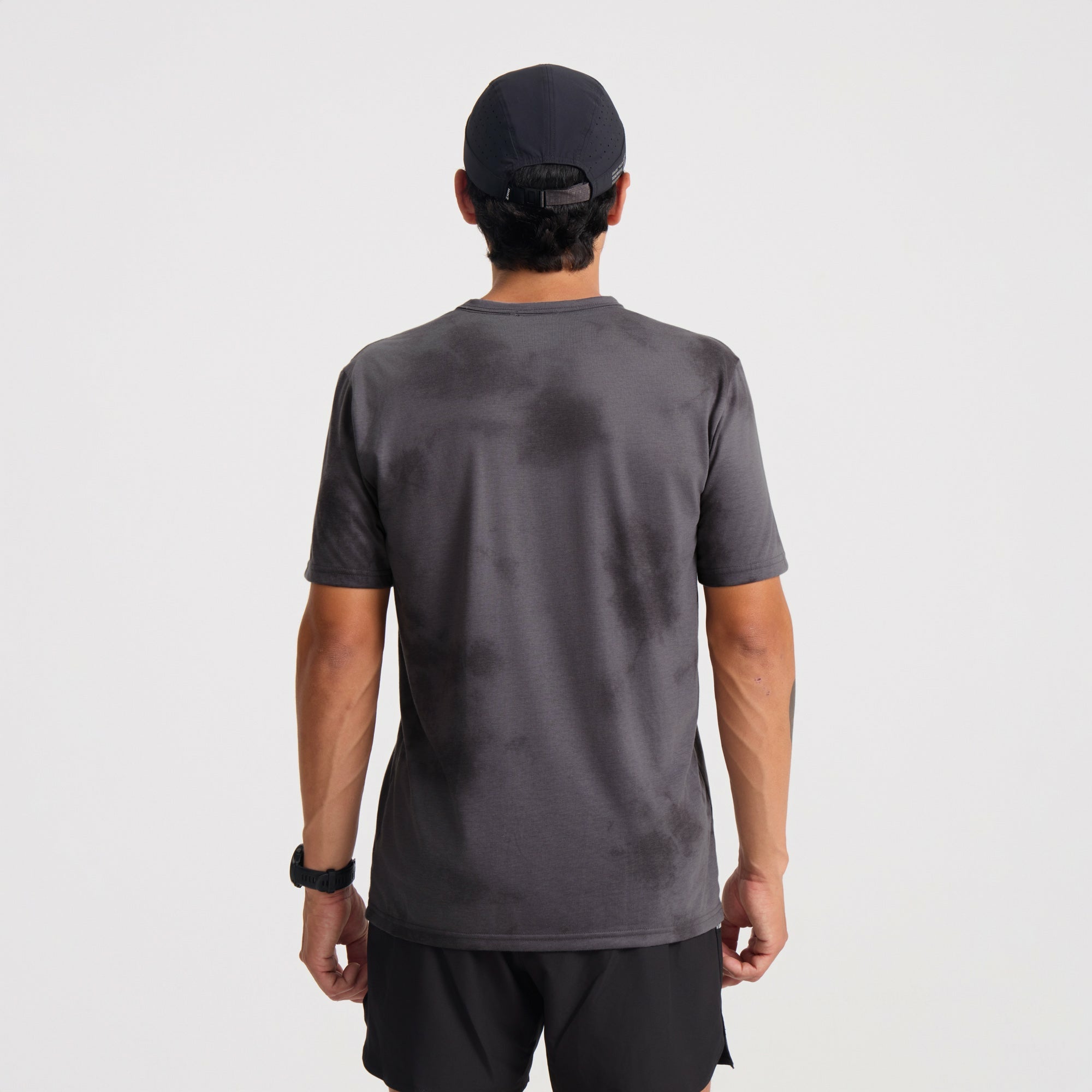 Mathis Active Tie Dye Pocket Short Sleeve Tee in Grey