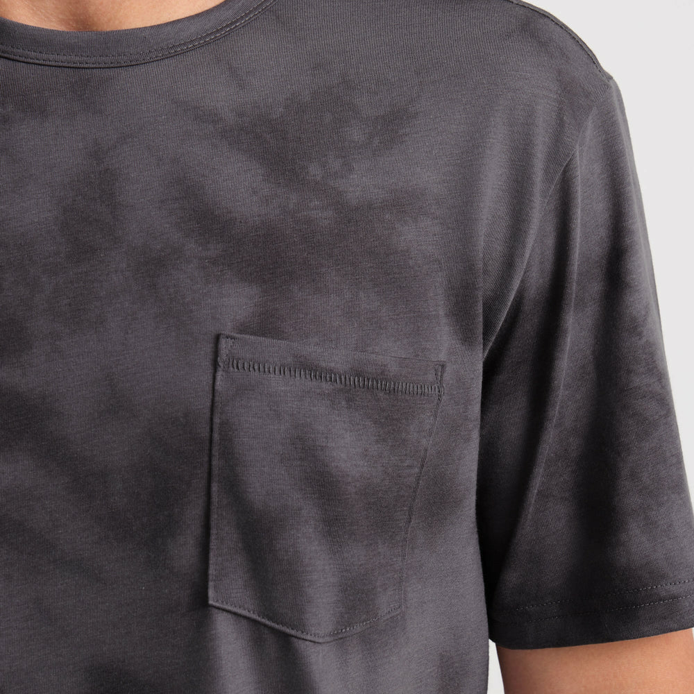 Mathis Active Tie Dye Pocket Short Sleeve Tee in Grey