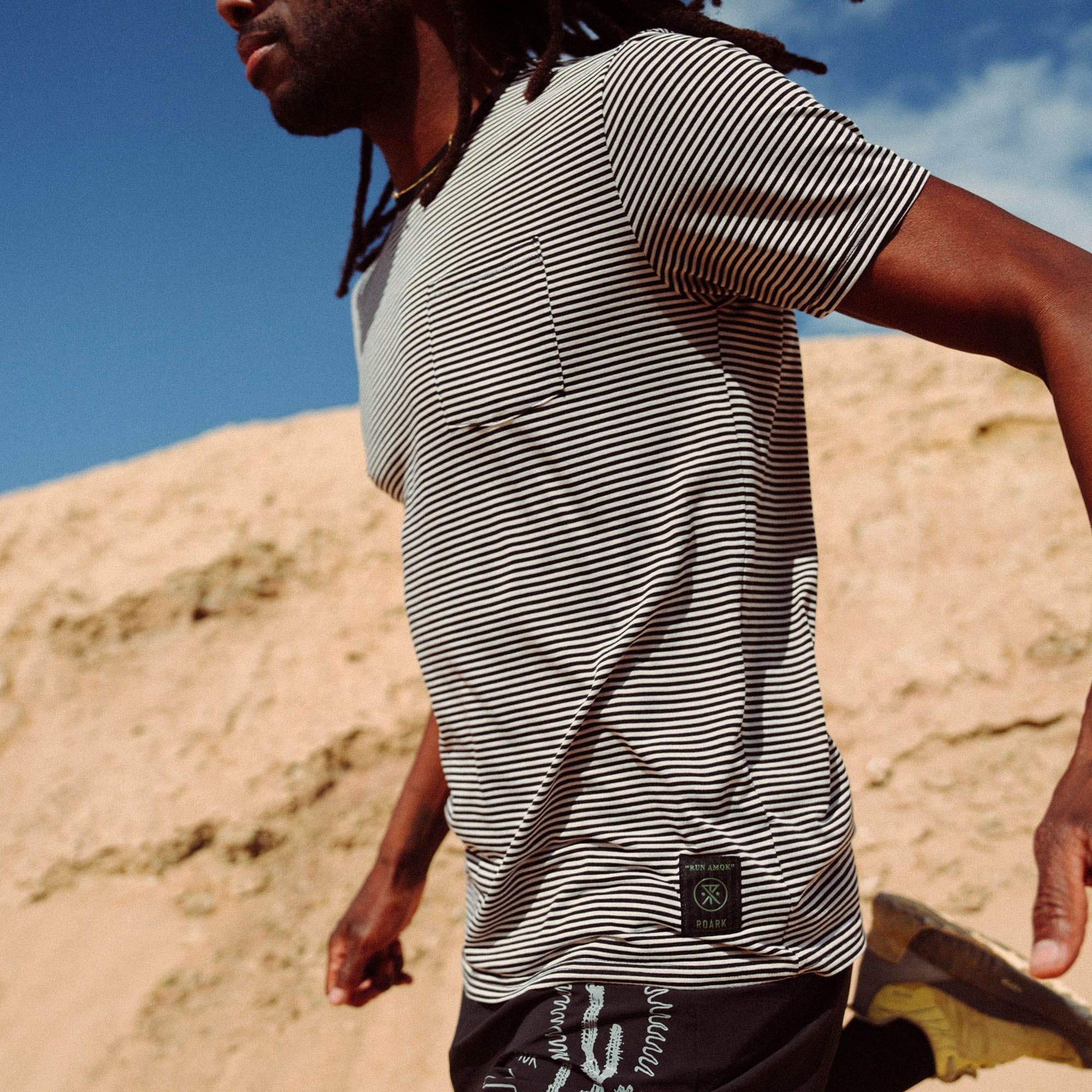 Borrego Short Sleeve Active Tee in Stripe