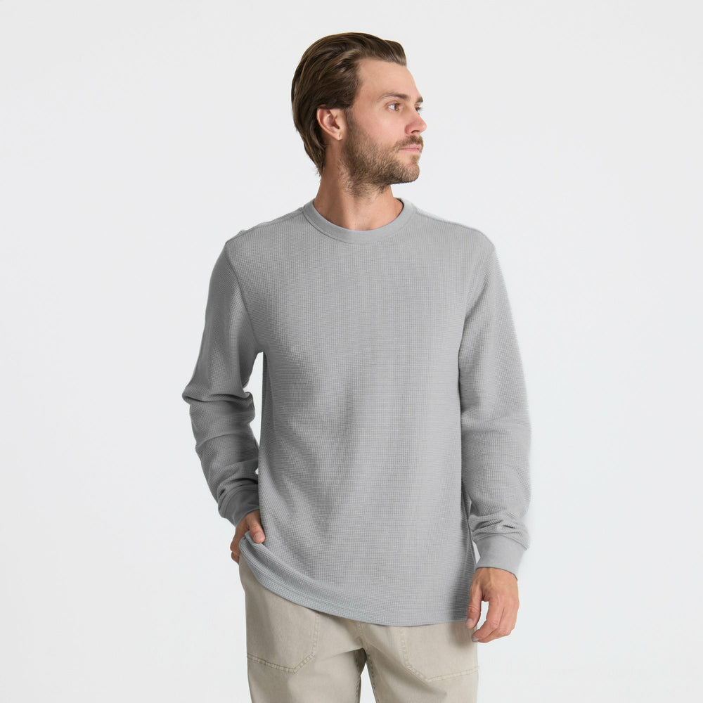Well Worn Thermal Long Sleeve Tee in Heather Grey