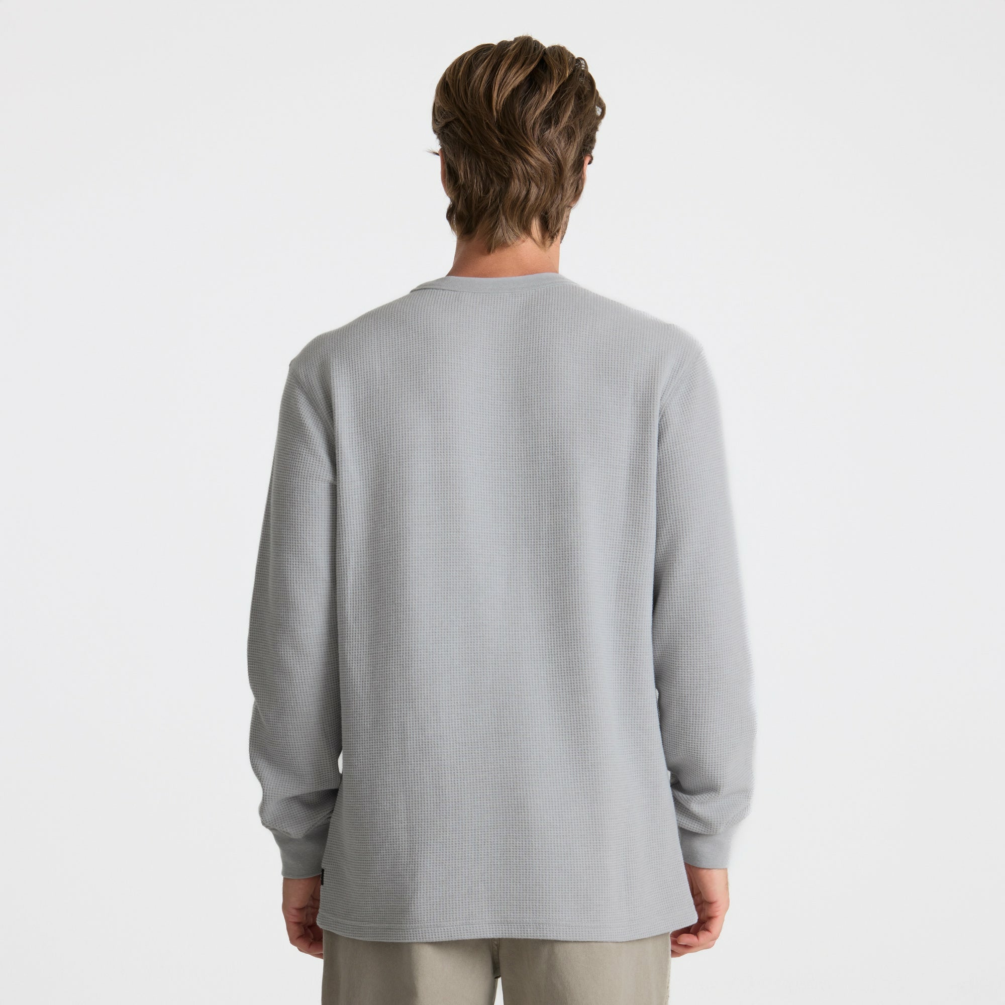Well Worn Thermal Long Sleeve Tee in Heather Grey