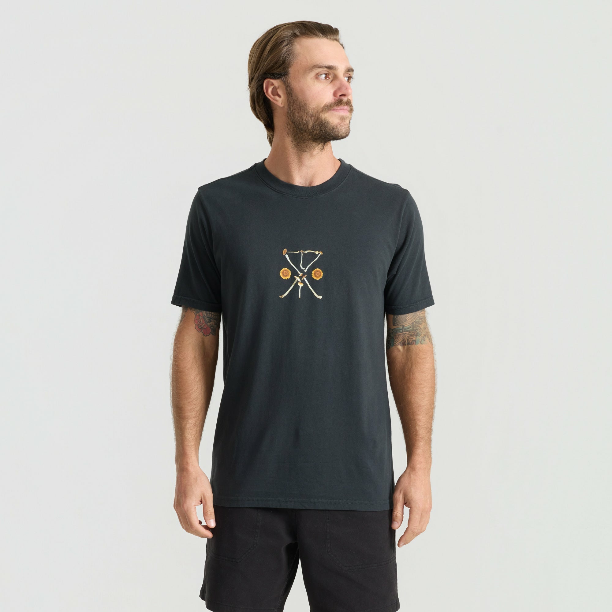 Yin Yang Forage Premium Tee in Washed Black
