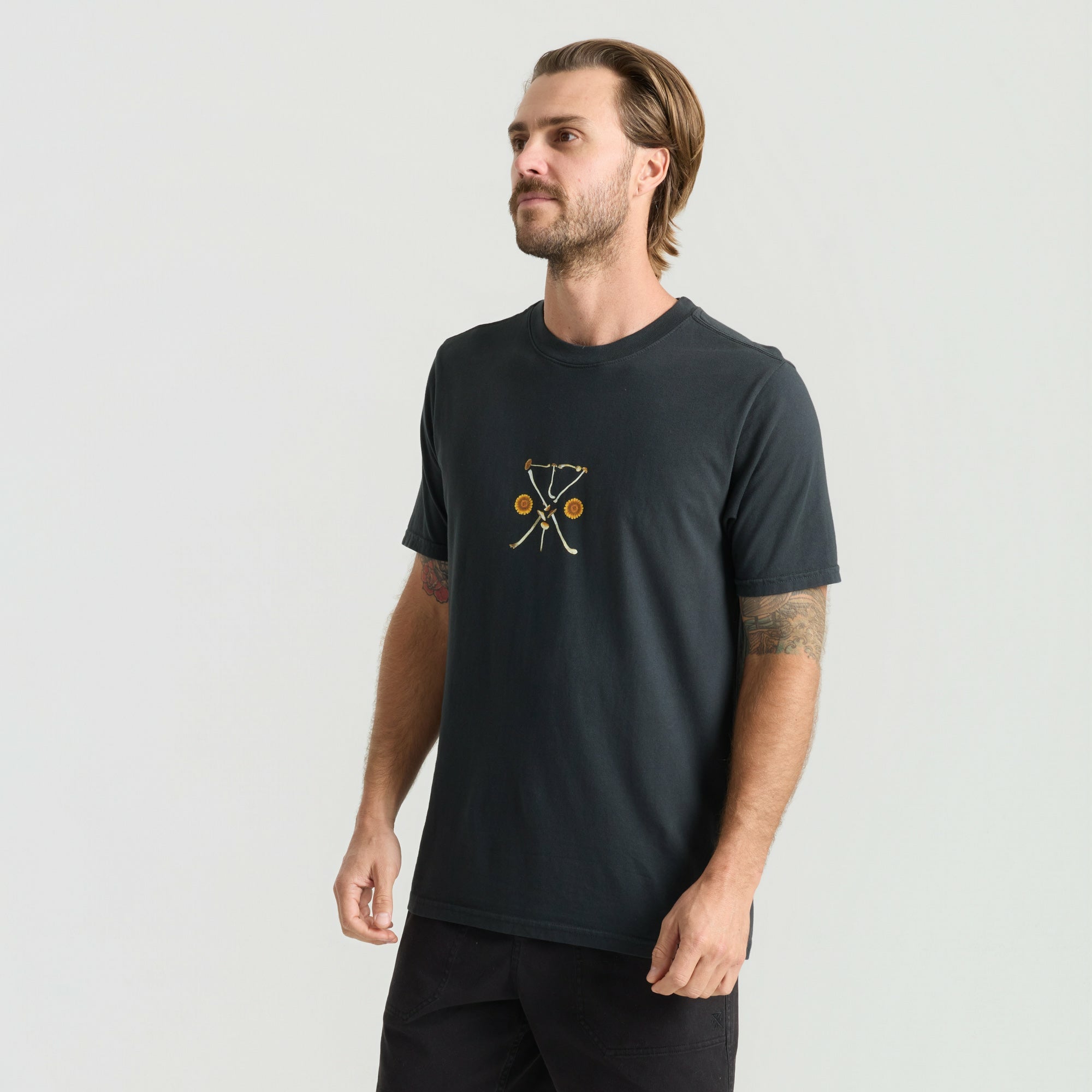 Yin Yang Forage Premium Tee in Washed Black