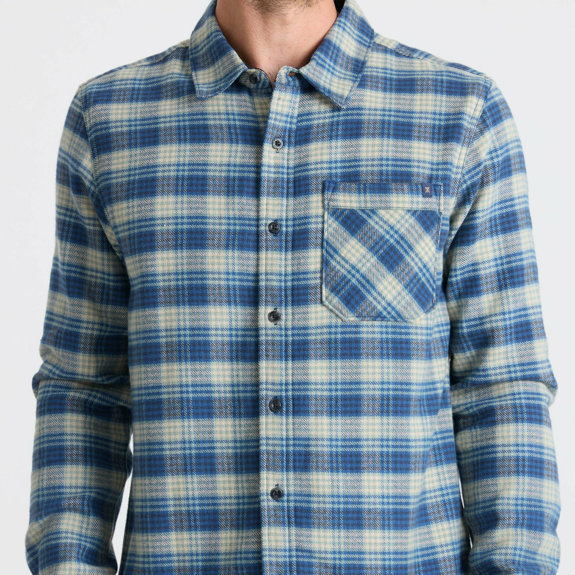Crossroads Organic Cotton Flannel in Deep Blue