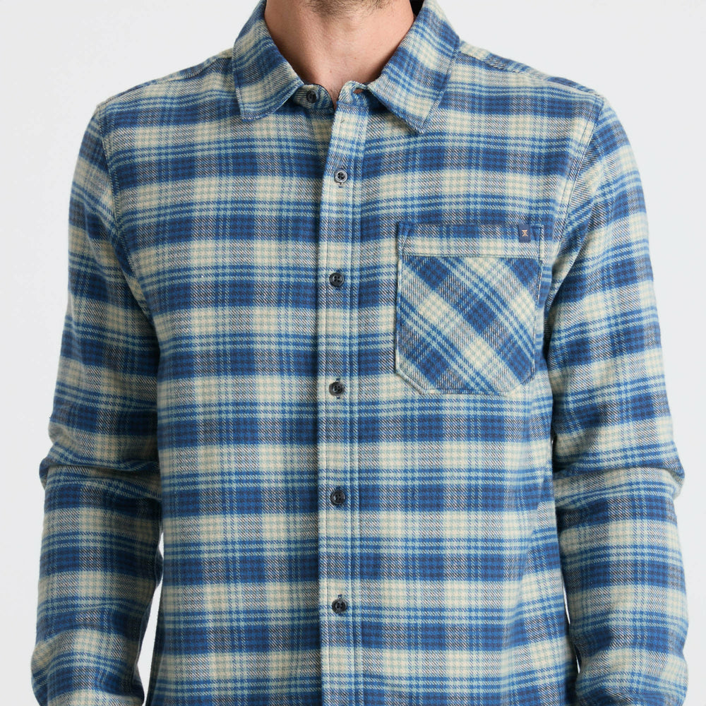 Crossroads Organic Cotton Flannel in Deep Blue