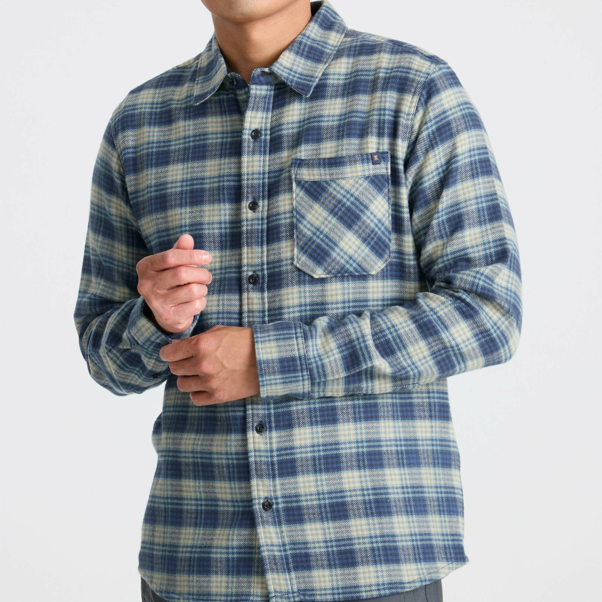 Crossroads Organic Cotton Flannel in Deep Blue
