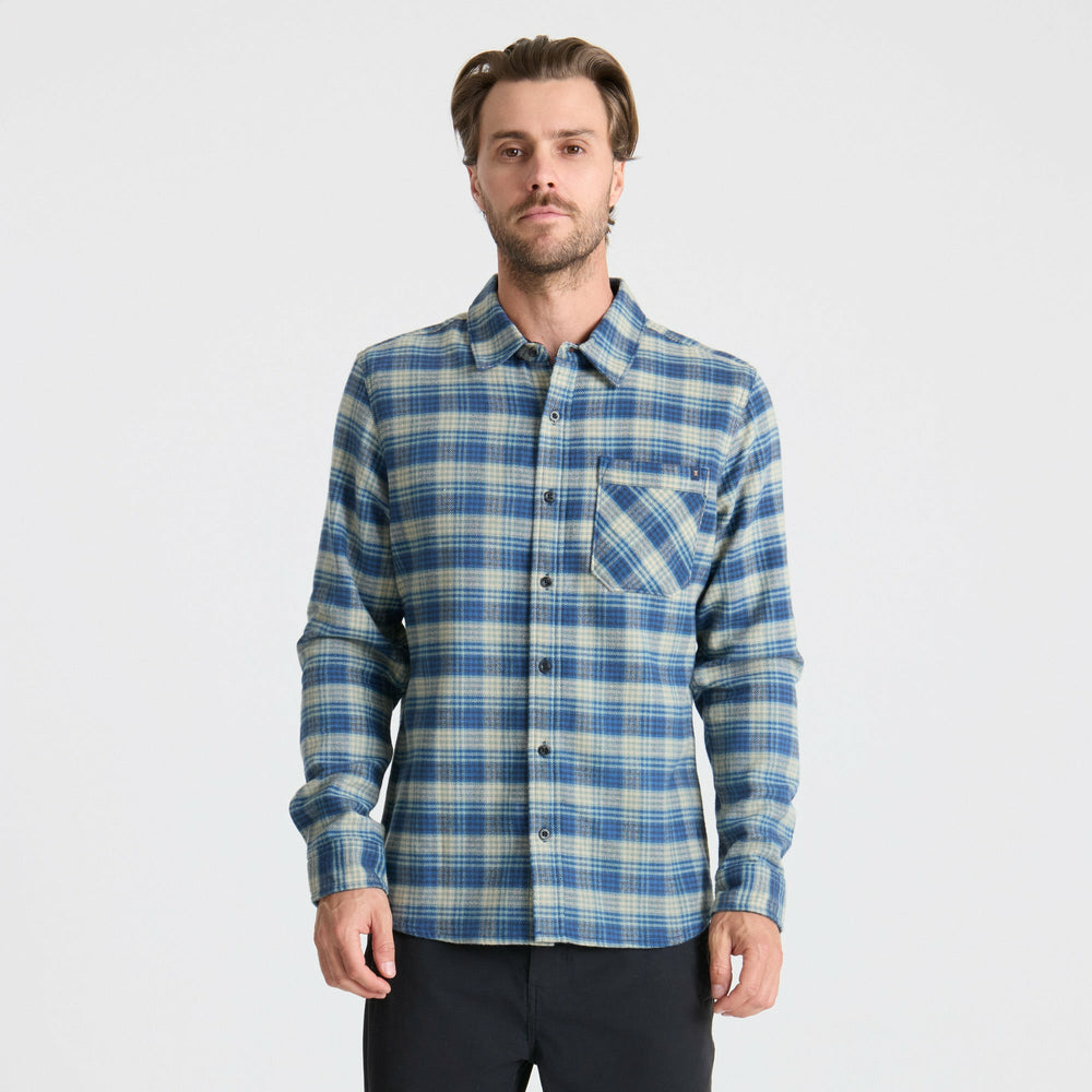 Crossroads Organic Cotton Flannel in Deep Blue