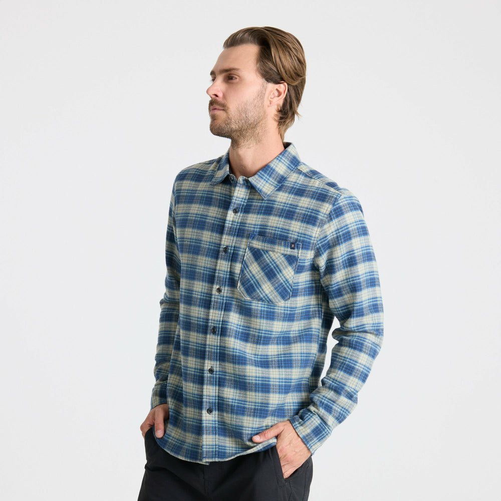 Crossroads Organic Cotton Flannel in Deep Blue
