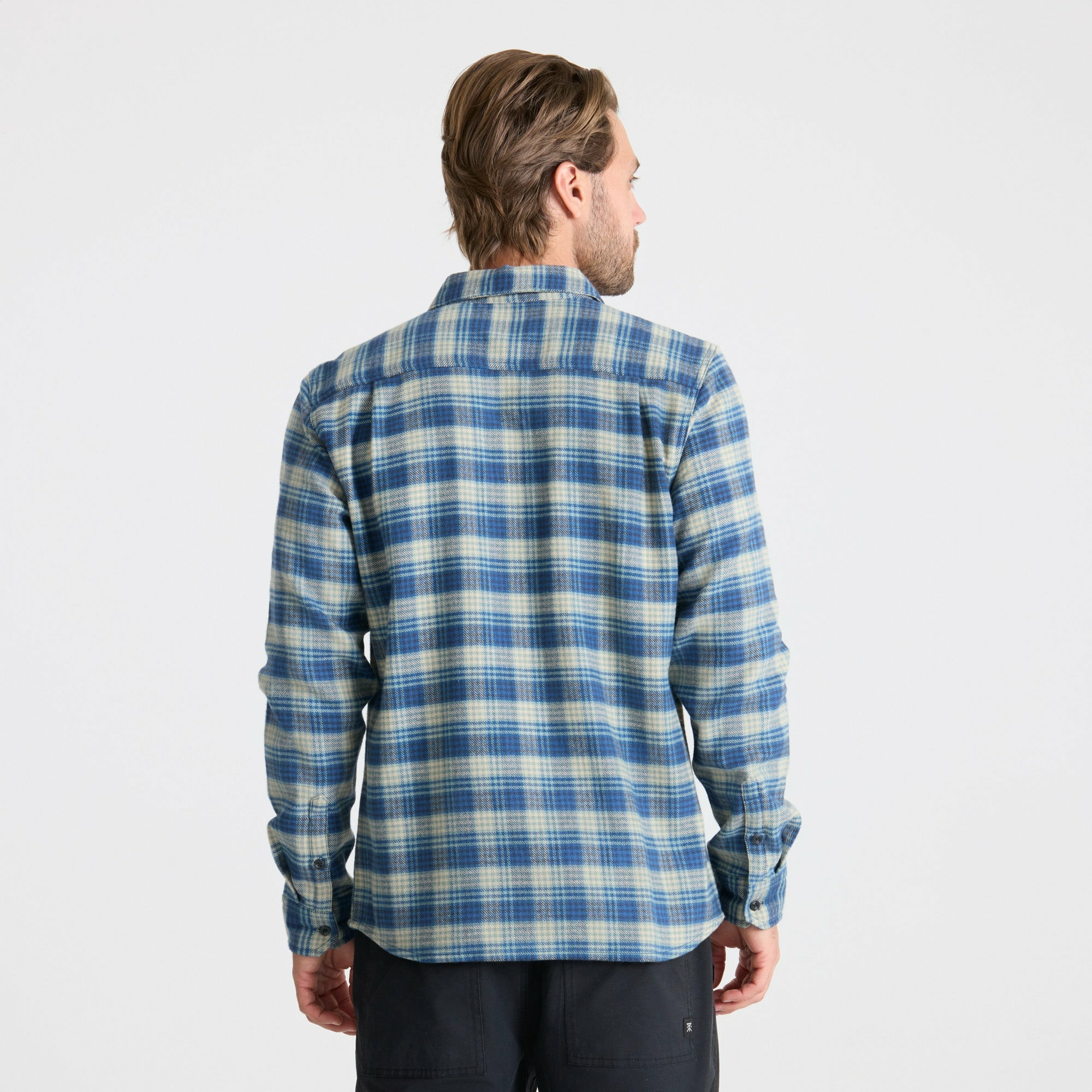 Crossroads Organic Cotton Flannel in Deep Blue