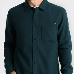Crossroads Organic Cotton Flannel in Deep Navy Herringbone