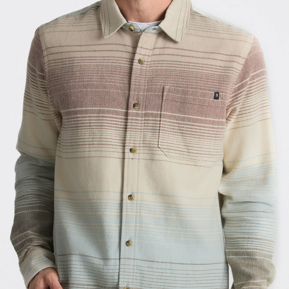 Crossroads Organic Cotton Flannel in Fossil Stripe