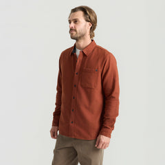 Crossroads Organic Cotton Flannel in Red Clay Herringbone