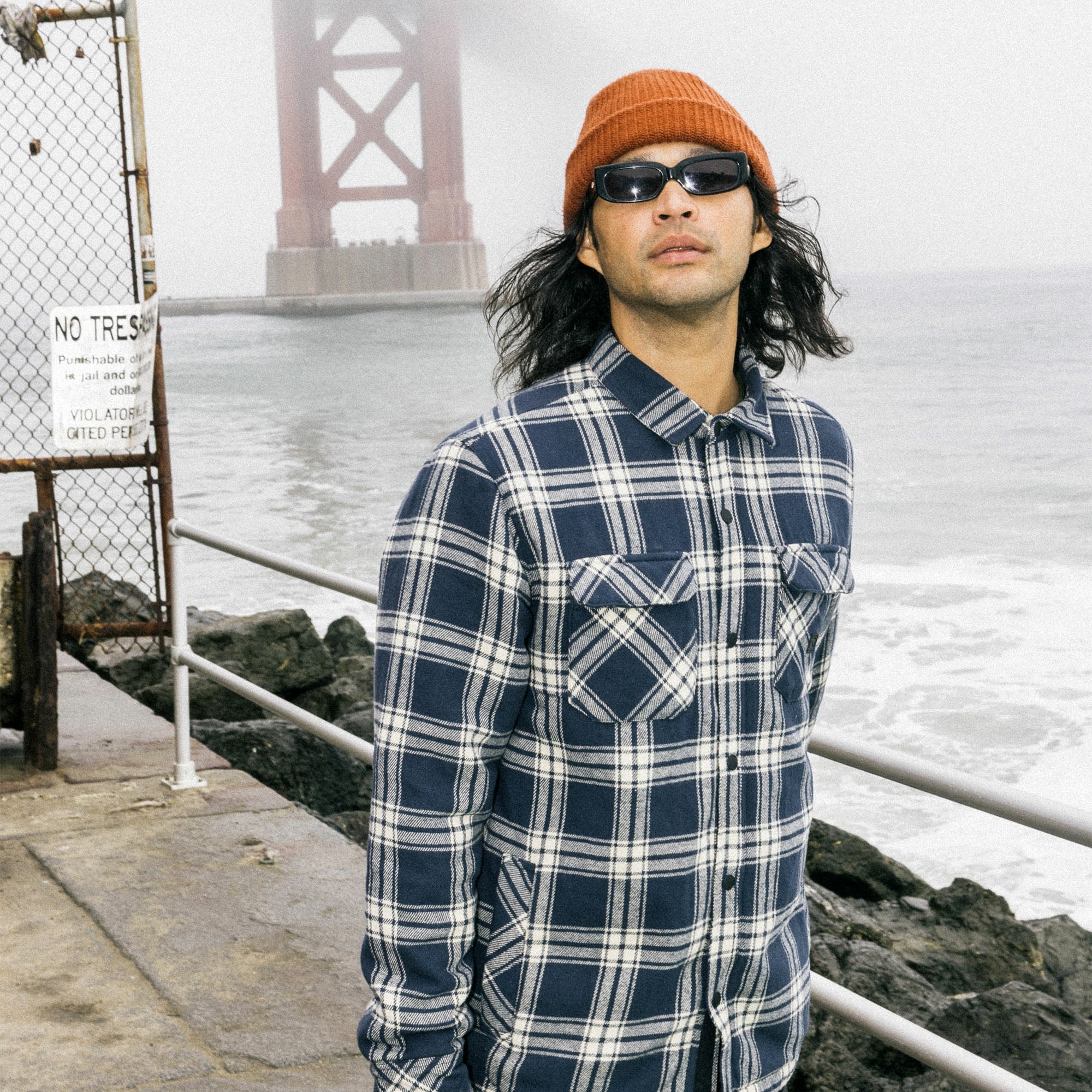 Backwoods Overshirt Jacket Flannel in Navy