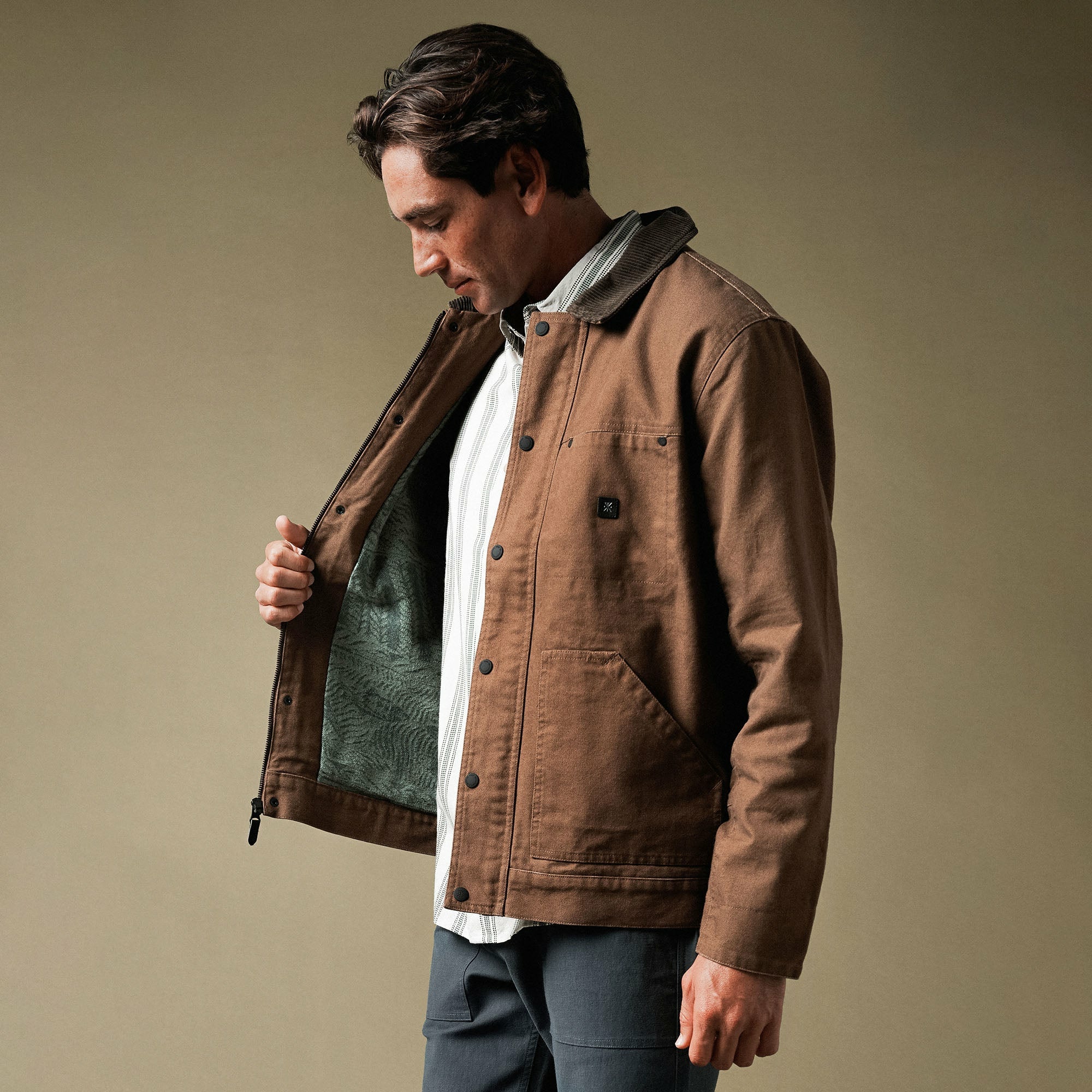 Open Roads Waxed Canvas Jacket in Otter