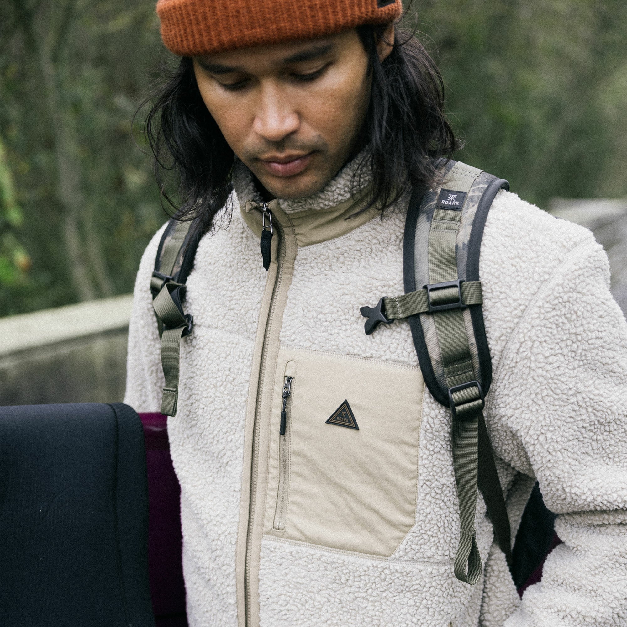 Campover Fleece Zip Hoodie in Khaki