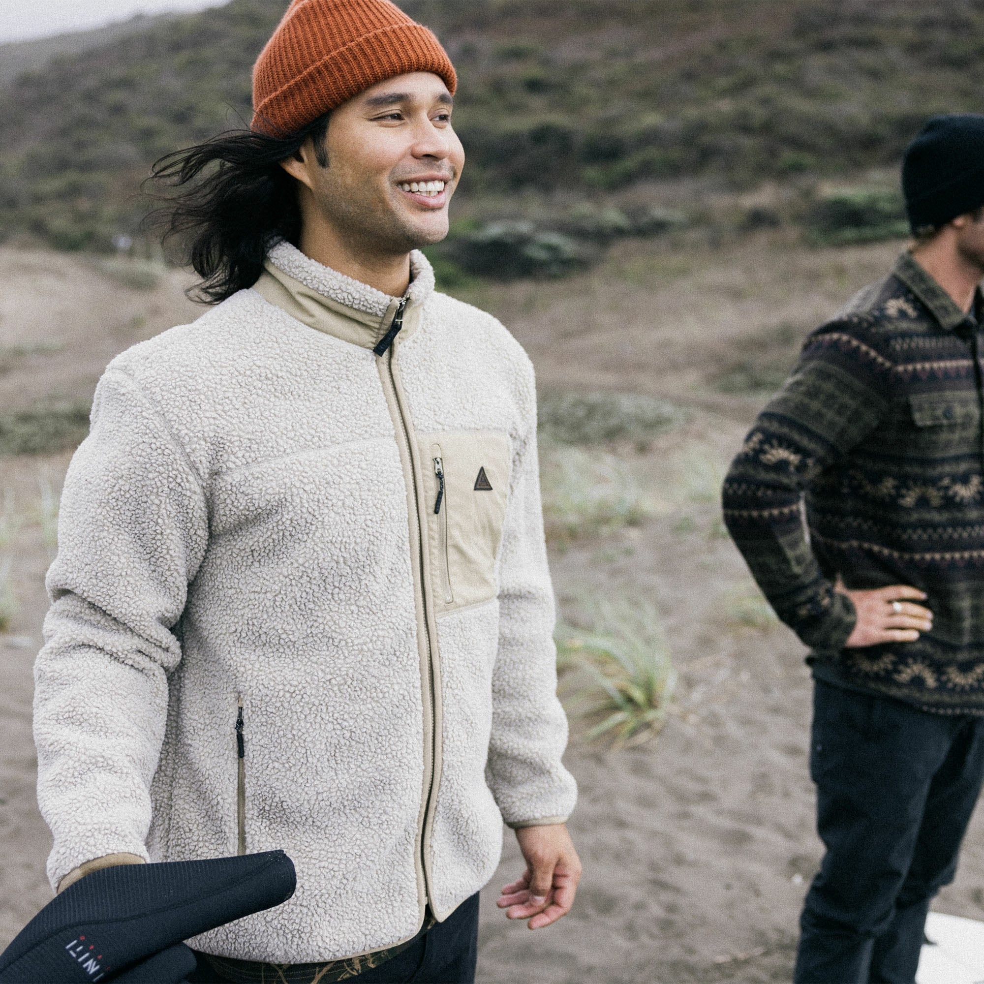 Campover Fleece Zip Hoodie in Khaki