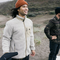 Campover Fleece Zip Hoodie in Khaki