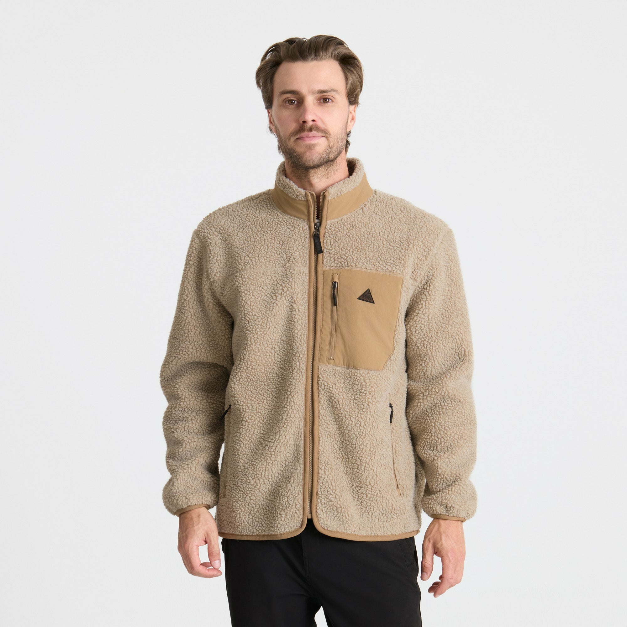 Campover Fleece Zip Hoodie in Khaki