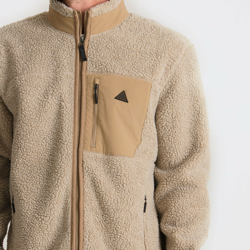 Campover Fleece Zip Hoodie in Khaki