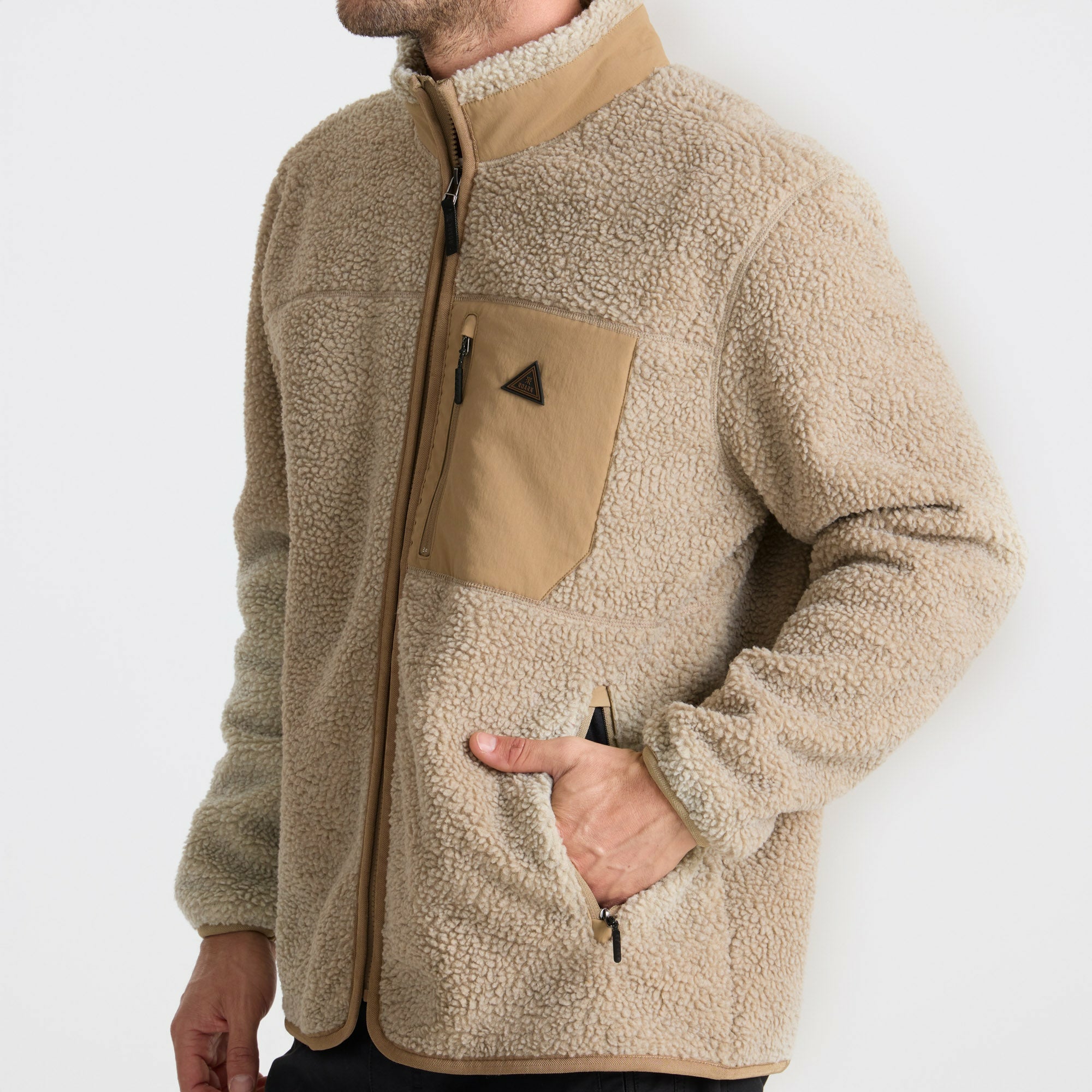 Campover Fleece Zip Hoodie in Khaki