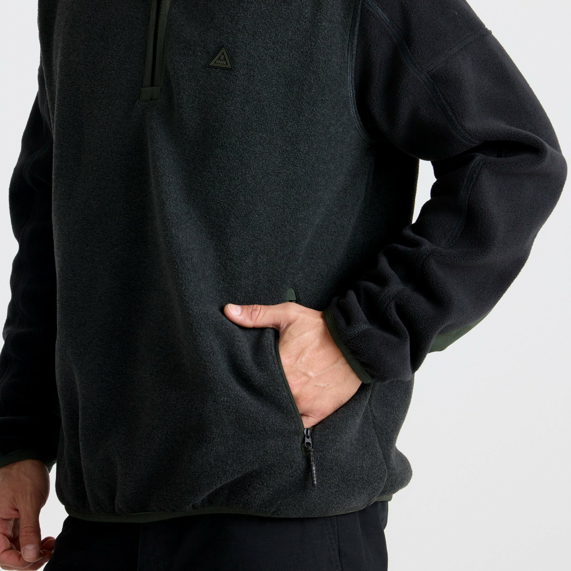Campover Fleece Mock Hoodie in Onyx