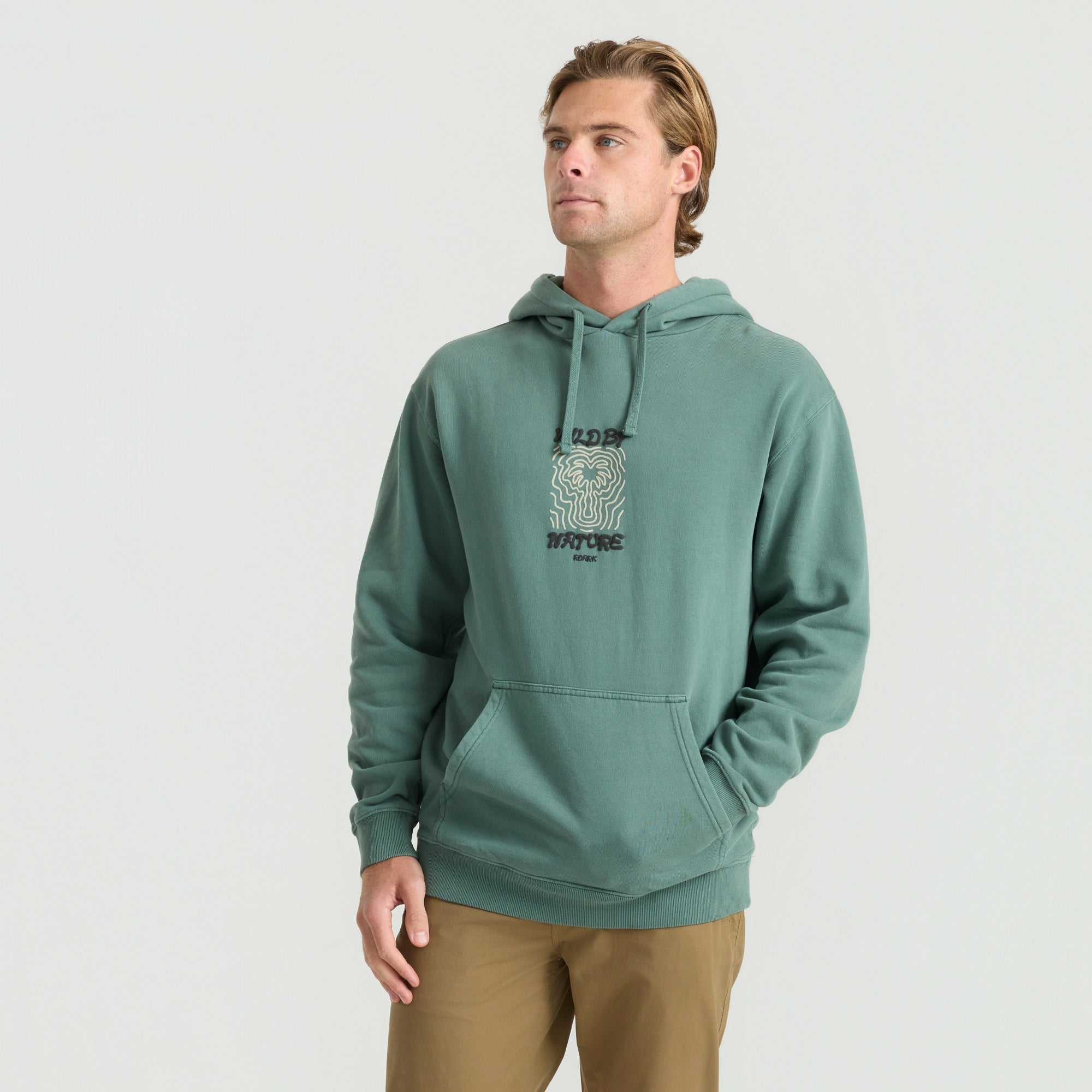 Wild By Nature Hoodie in Slate Green