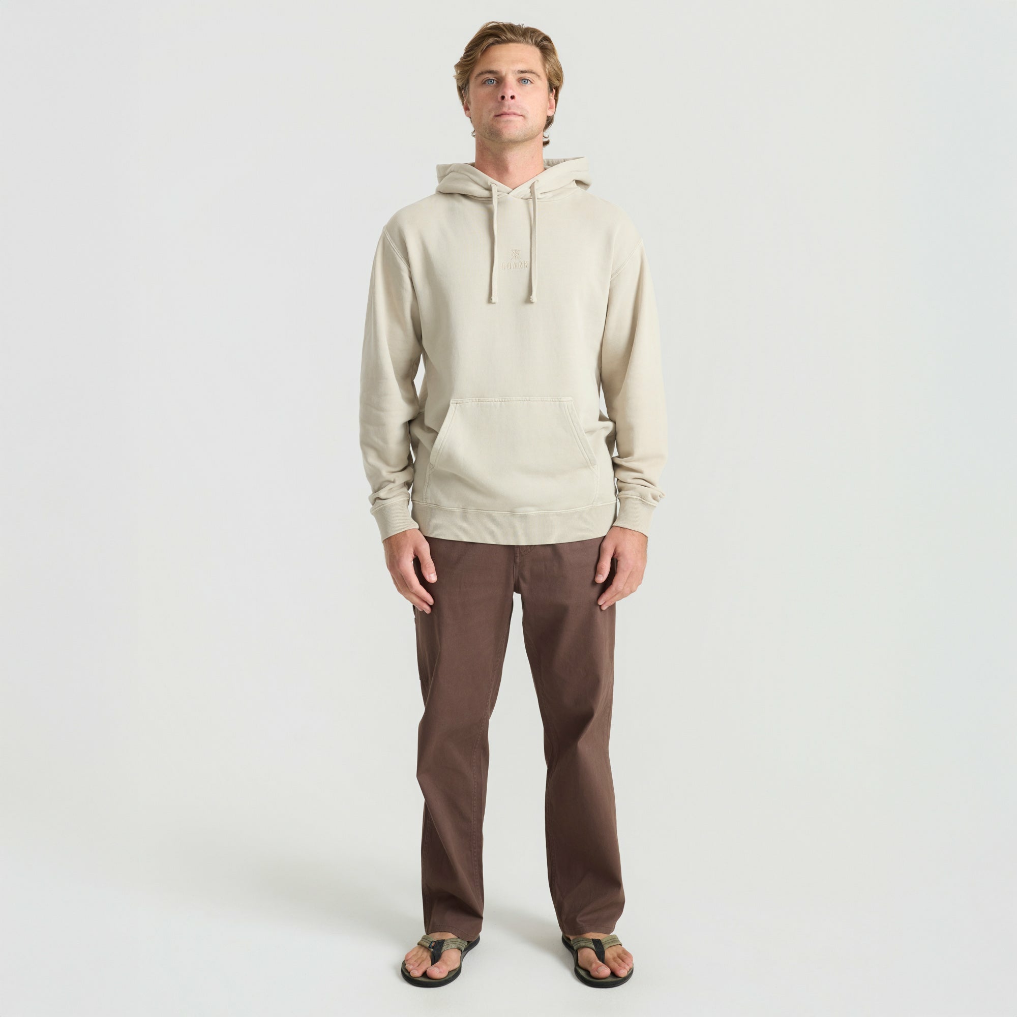 Safe Camp Embroidery Fleece in Fossil