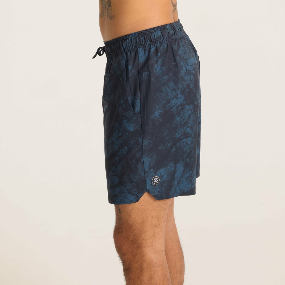 Serrano Active Stretch Shorts in Navy Tie Die