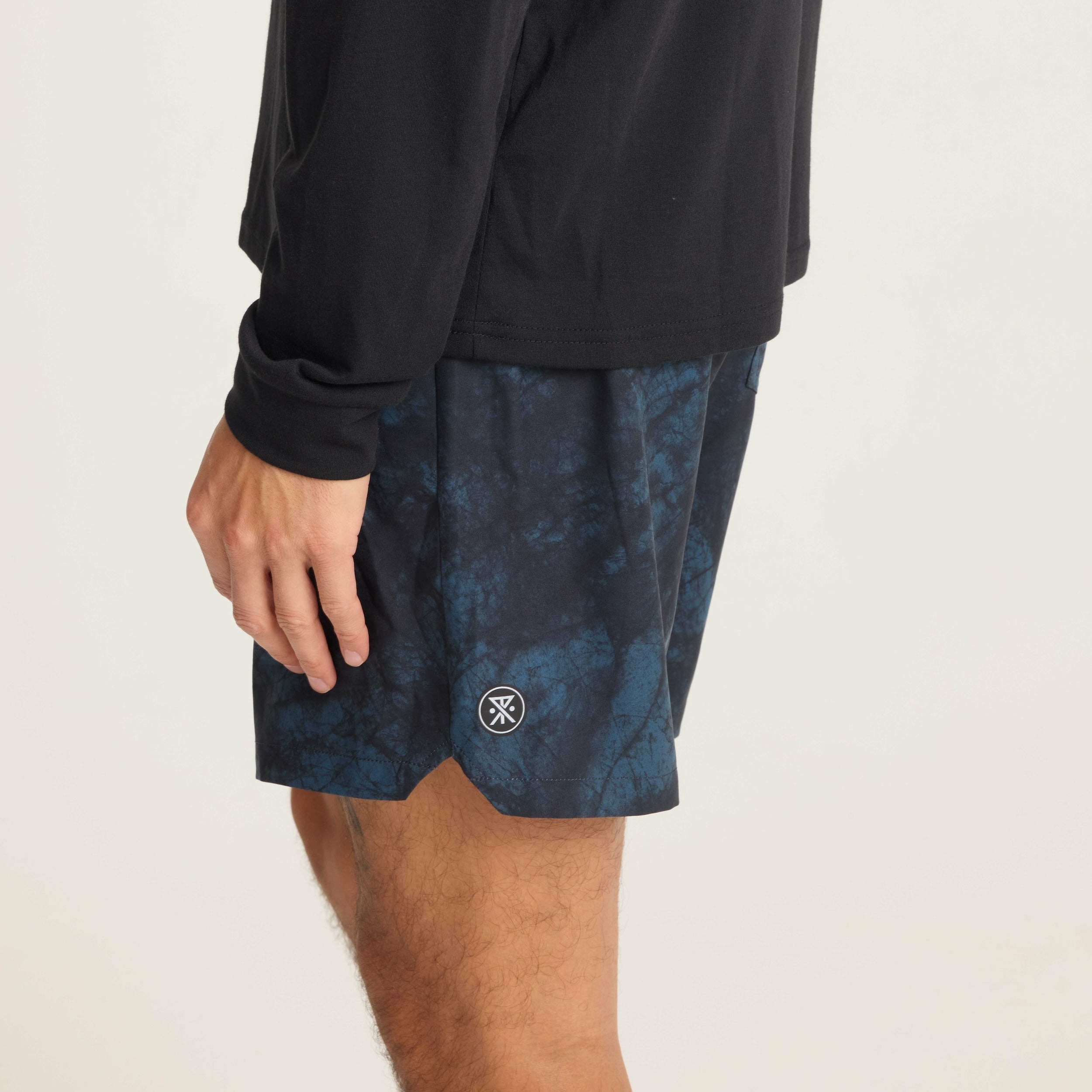 Serrano Active Stretch Shorts in Navy Tie Die