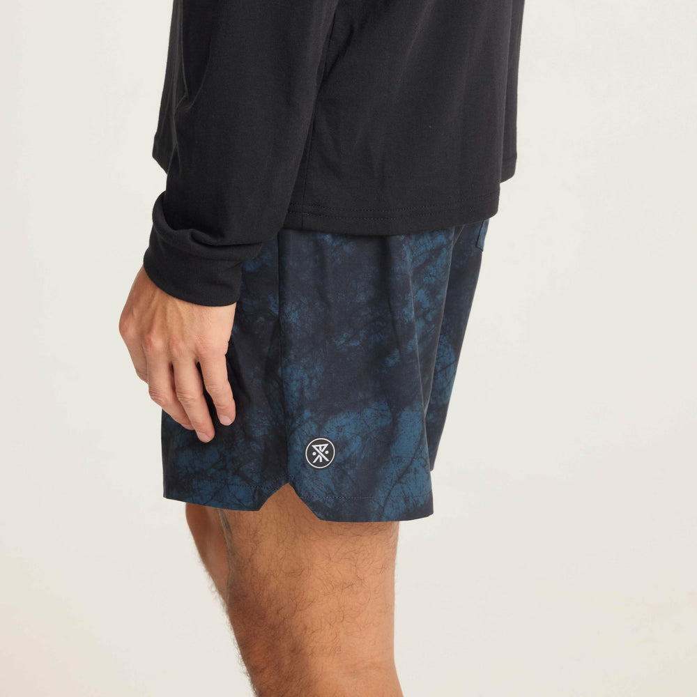 Serrano Active Stretch Shorts in Navy Tie Die