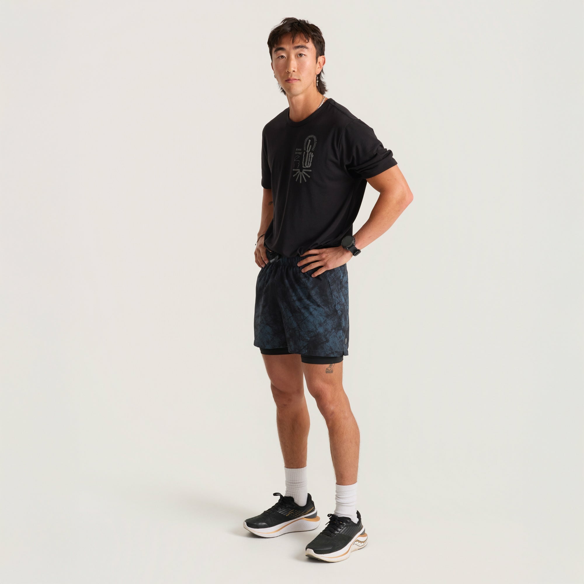 Bommer 3.5" Shorts in Navy Tie Dye