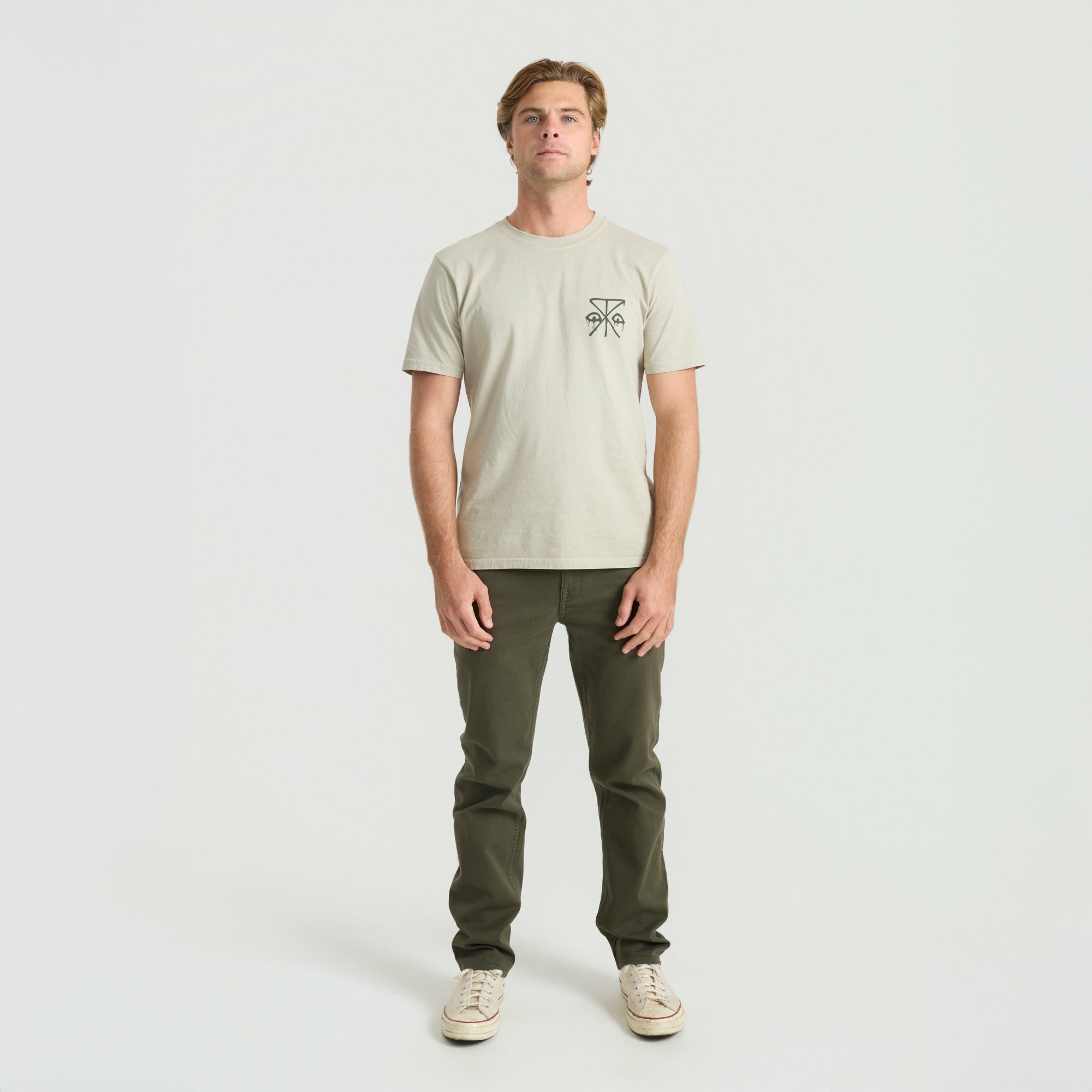 HWY 128 5-Pocket Broken Twill Denim in Military