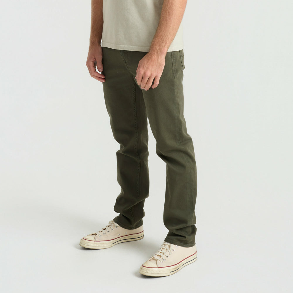 HWY 128 5-Pocket Broken Twill Denim in Military