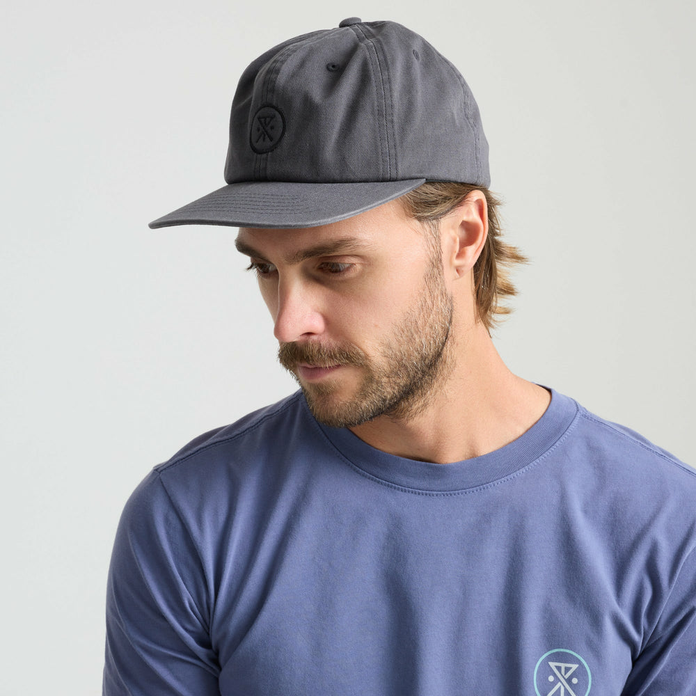 Made To Fade 6 Panel Strapback Hat in Washed Charcoal