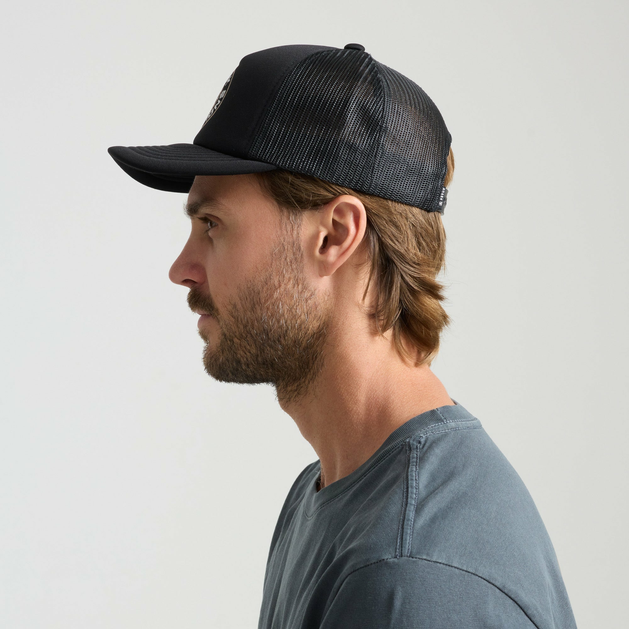 Foam Trucker Global Snapback Hat in Black