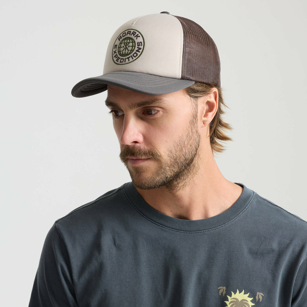 Foam Trucker Global Snapback Hat in Military