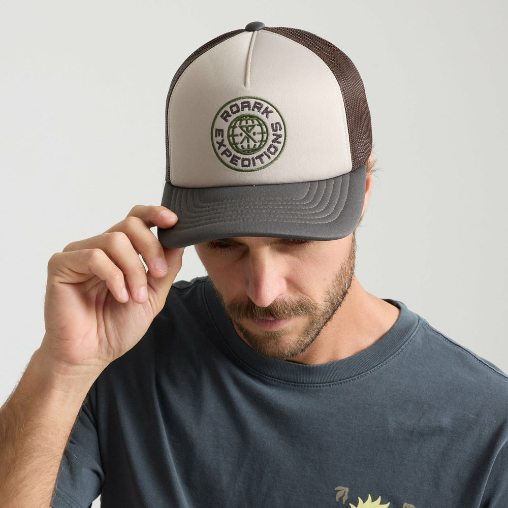 Foam Trucker Global Snapback Hat in Military