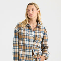 Amberley Light Long Sleeve Flannel in Dark Khaki
